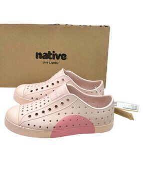 Native Jefferson Kids Slip-On Water Shoes Dust Pink Rose Circle J2 Lightweight